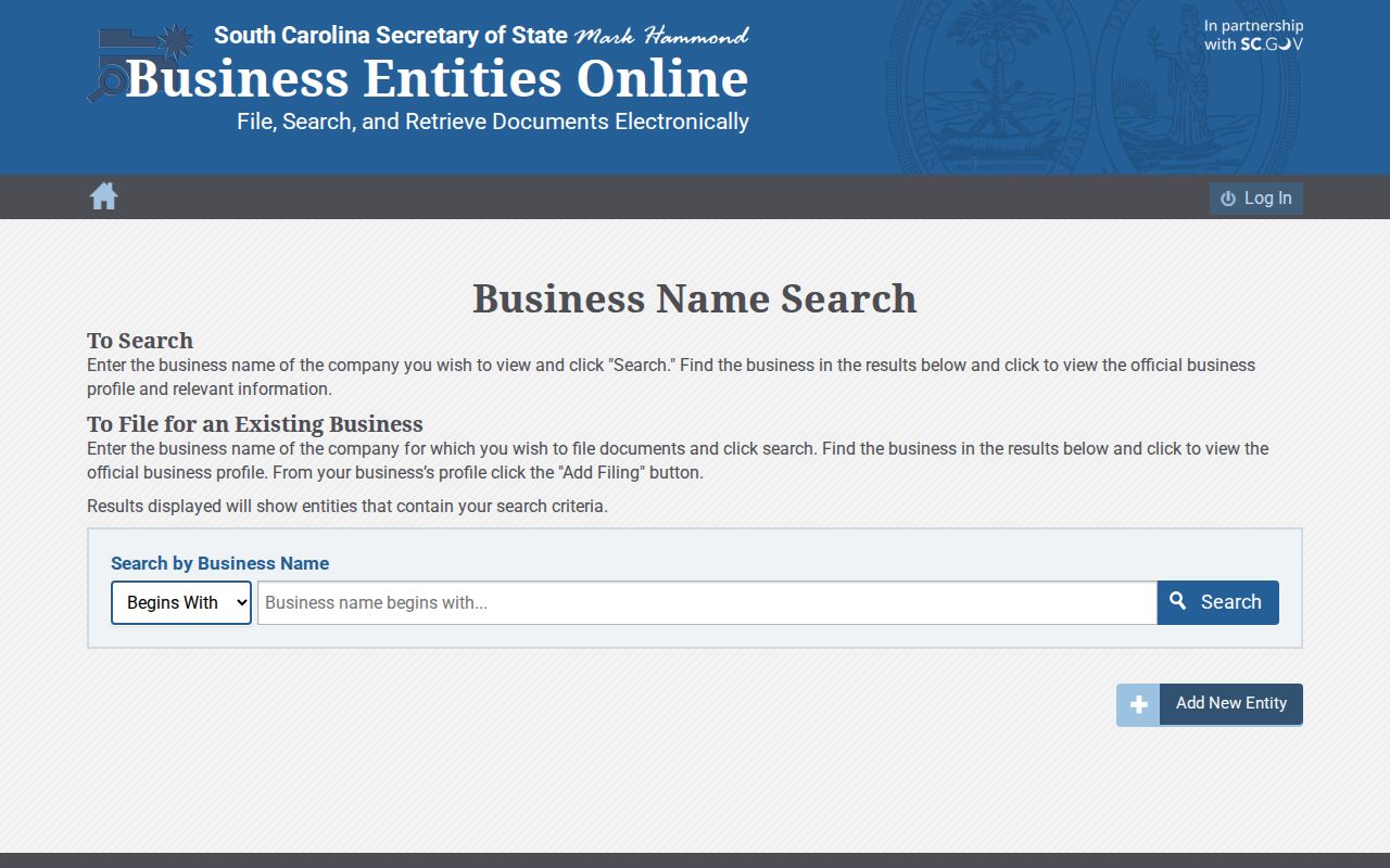 Greer resident lookup South Carolina business entity search