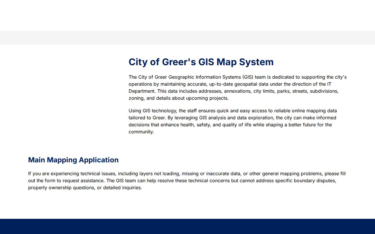 Greer ZIP code directory City of Greer GIS Map System