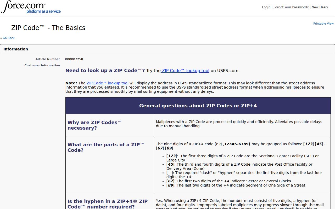 Greer ZIP code directory USPS ZIP Code Basics guidance